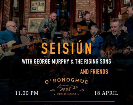 Cosy pub setting with live band, rustic decor, brick walls, and patrons enjoying music at O'Donoghue Public House.